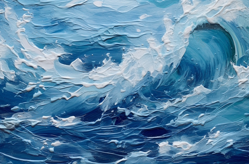 抽象海浪冲击白色浪花水粉画,插画/手绘图,插画/手绘图库,插画/手绘图下载,插画/手绘